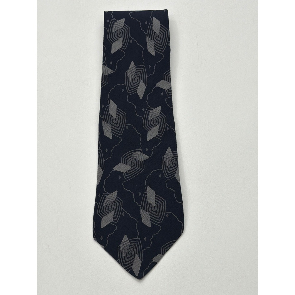 Enzo Bertazzo Mens 100% Silk Geometric Pattern Necktie Hand Made Italy